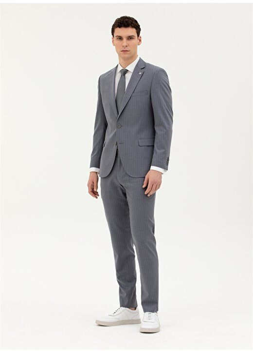 Pierre Cardin Normal Bel Extra Slim Koyu Mavi Erkek Takım Elbise E19392/EXT 4