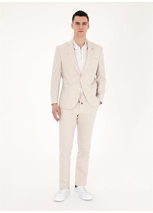 Pierre Cardin Normal Bel Slim Fit Bej Erkek Takım Elbise R20057/ST 1