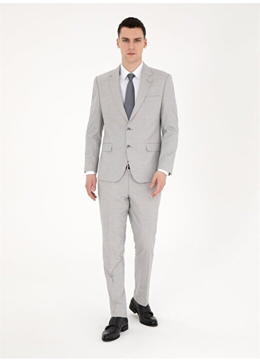 Pierre Cardin Normal Bel Slim Fit Gri Erkek Takım Elbise E19341/ST 1