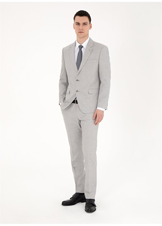 Pierre Cardin Normal Bel Slim Fit Gri Erkek Takım Elbise E19341/ST 3
