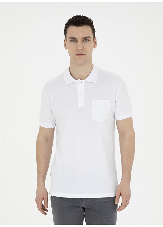 Pierre Cardin Düz Beyaz Erkek Polo T-Shirt SUNNY-R 1