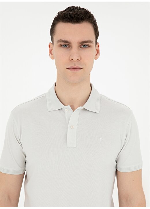 Pierre Cardin Düz Açık Gri Erkek Polo T-Shirt SUNNY 2