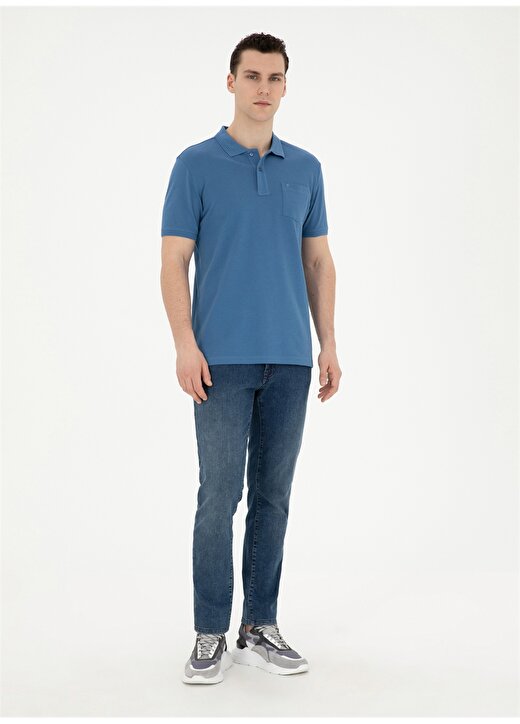 Pierre Cardin Düz Koyu Mavi Erkek Polo T-Shirt SUNNY-R 4