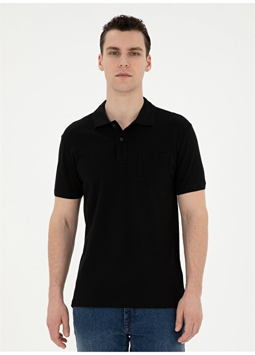 Pierre Cardin Düz Siyah Erkek Polo T-Shirt SUNNY-R 1