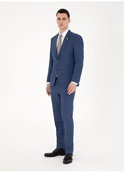 Pierre Cardin Normal Bel Slim Fit Koyu Mavi Erkek Takım Elbise E19341/ST 1
