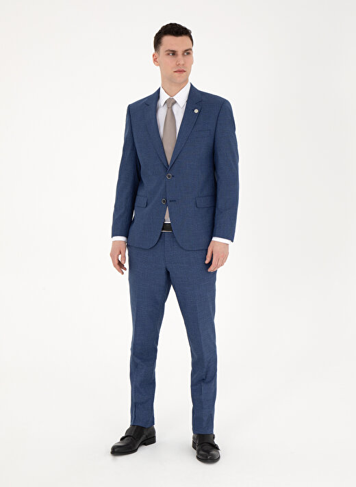 Pierre Cardin Normal Bel Slim Fit Koyu Mavi Erkek Takım Elbise E19341/ST 3