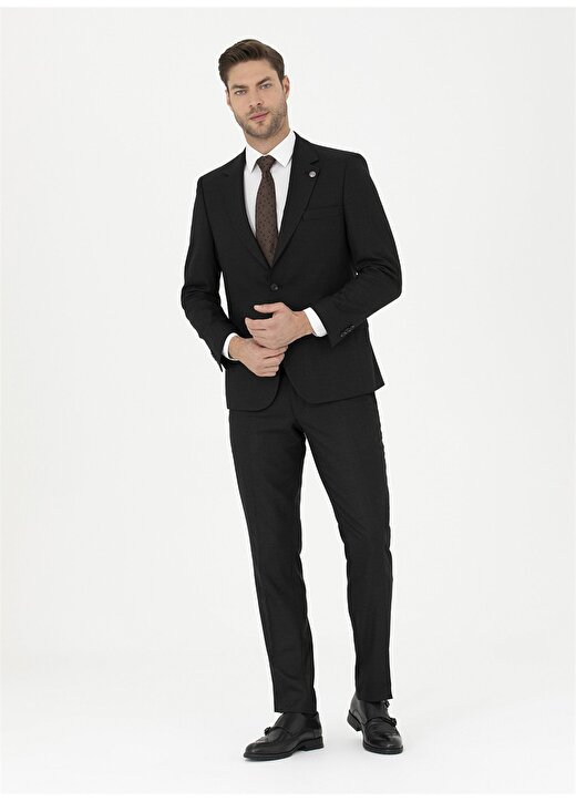 Pierre Cardin Normal Bel Slim Fit Siyah Erkek Takım Elbise E19371/ST 1