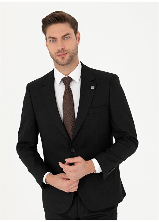 Pierre Cardin Normal Bel Slim Fit Siyah Erkek Takım Elbise E19371/ST 3