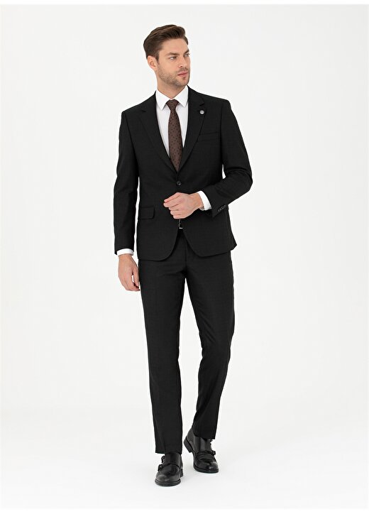 Pierre Cardin Normal Bel Slim Fit Siyah Erkek Takım Elbise E19371/ST 4