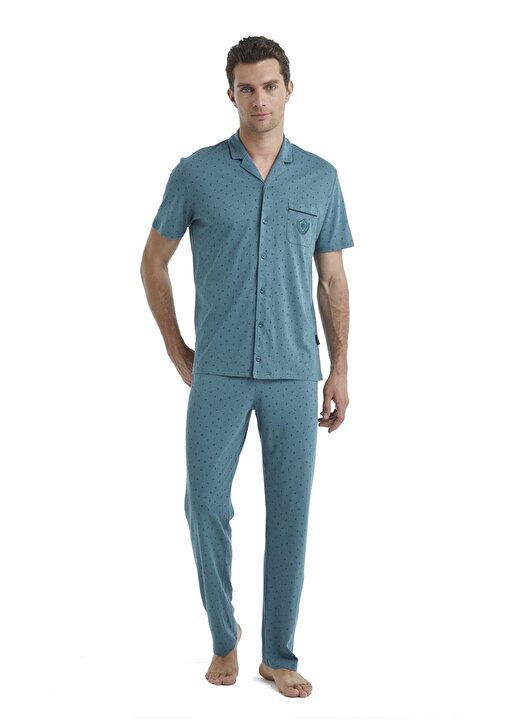 Blackspade Yeşil Melanj Erkek Pijama Takımı 40461 1