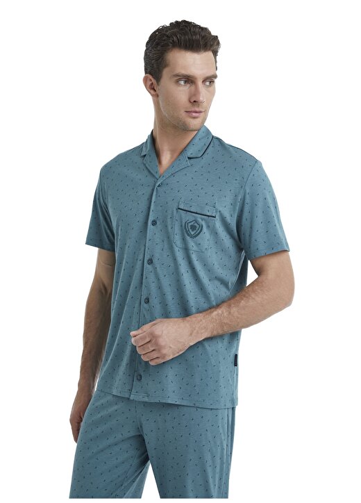 Blackspade Yeşil Melanj Erkek Pijama Takımı 40461 2