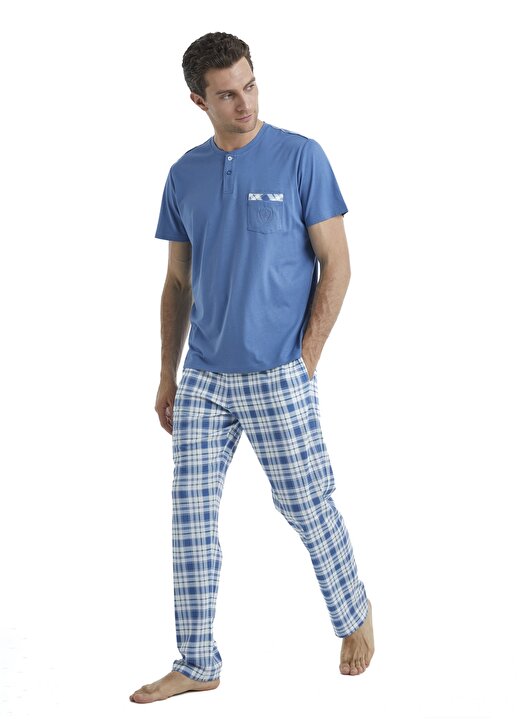Blackspade Mavi Erkek Pijama Takımı 40521 2