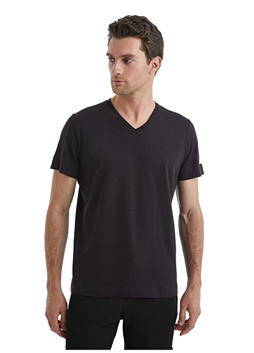 Blackspade V Yaka Baskılı Siyah Erkek T-Shirt 40450 2