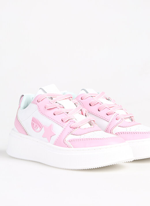 Chiara Ferragni Beyaz - Pembe Kız Çocuk Sneaker SNEAKERS SCHOOL WHITE/PINK 4