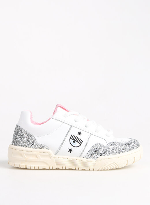 Chiara Ferragni Beyaz - Pembe - Gümüş Kız Çocuk Sneaker SNEAKERS CF1 WHITE-GLITTER SILVER 2