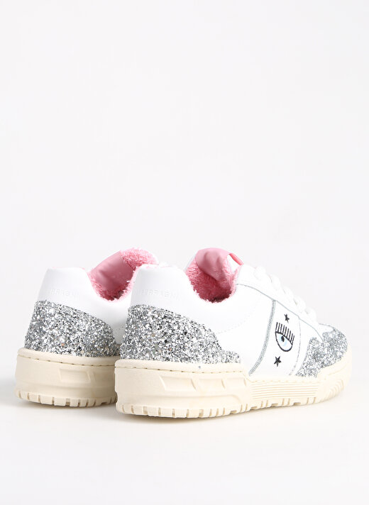 Chiara Ferragni Beyaz - Pembe - Gümüş Kız Çocuk Sneaker SNEAKERS CF1 WHITE-GLITTER SILVER 4