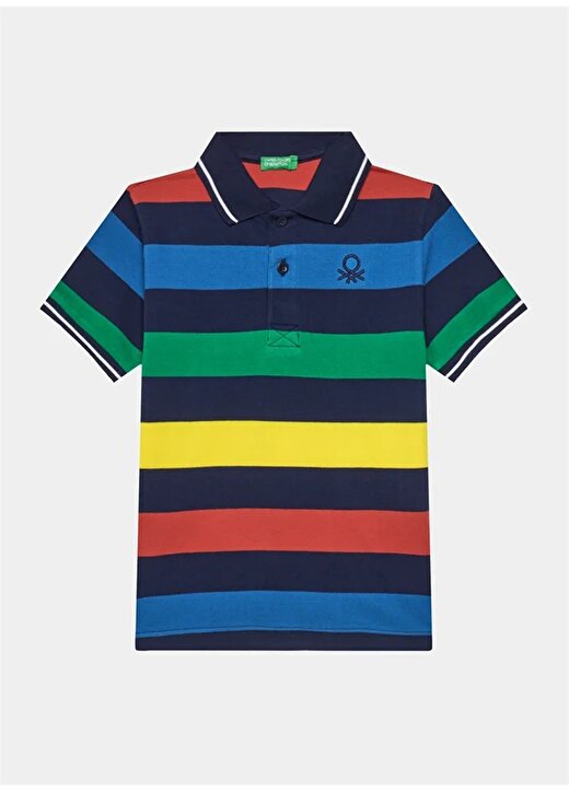 Benetton Siyah - Çok Renkli Erkek Çocuk Polo T-Shirt 3EJDC301B 1