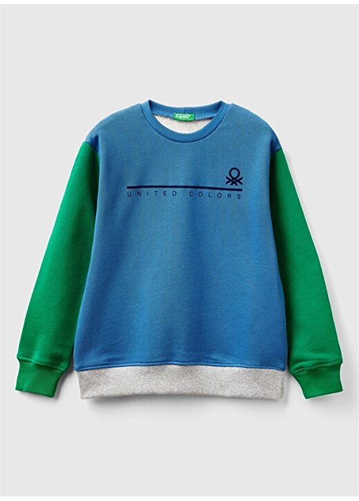 Benetton Erkek Çocuk Mavi Sweatshırt 3J68C10H1 1