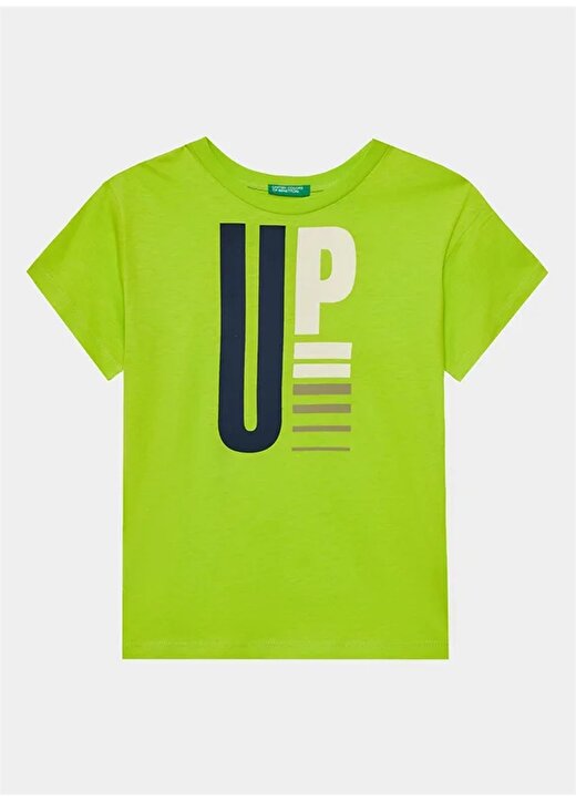 Benetton Neon Yeşil Erkek T-Shirt 3I1XC10HE 1