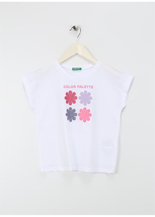 Benetton Beyaz Kız Çocuk T-Shirt 3I1XC10I6 1