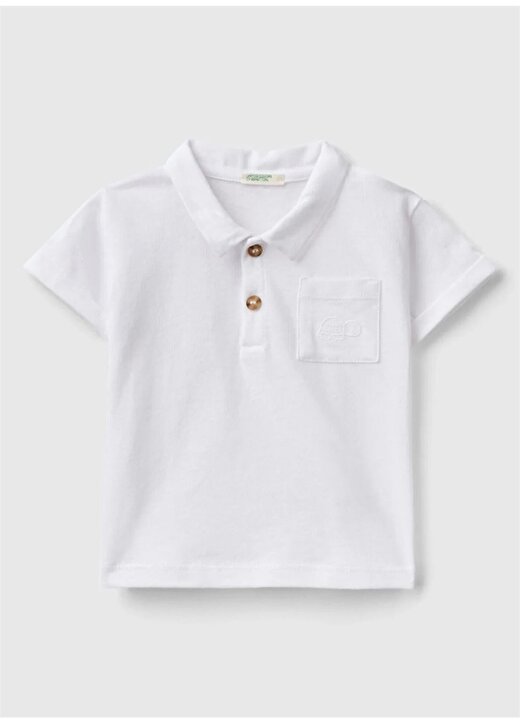 Benetton Beyaz Bebek T-Shirt 3F4JA104D 1
