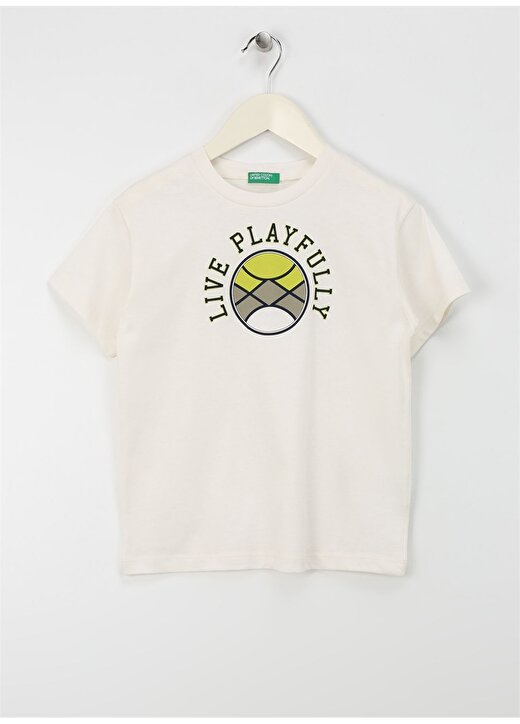 Benetton Krem Erkek Çocuk T-Shirt 3I1XC10HE 1