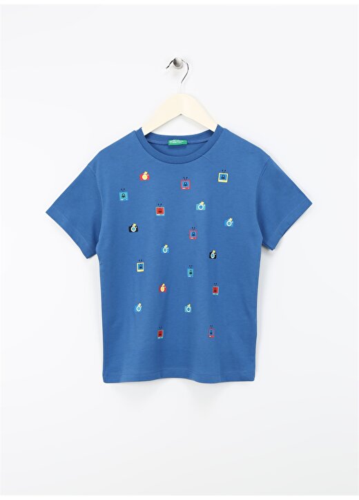 Benetton Mavi Erkek Çocuk T-Shirt 3I1XC10HE 1