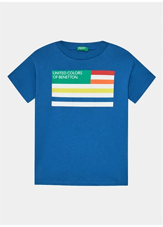 Benetton Mavi Erkek T-Shirt 3I1XC10H3 1