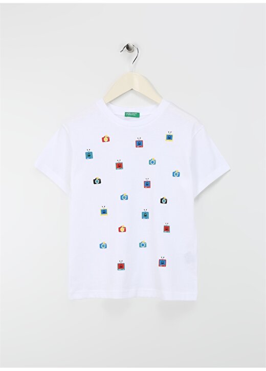 Benetton Beyaz Erkek Çocuk T-Shirt 3I1XC10HE 1