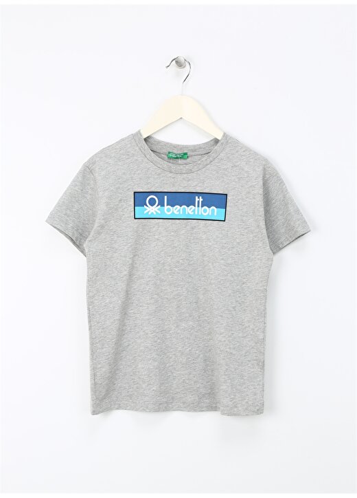Benetton Gri Melanj Erkek Çocuk T-Shirt 3I1XC10IL 1