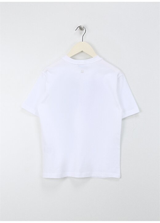 Benetton Beyaz - Çok Renkli Erkek T-Shirt 3I1XC10IU 2