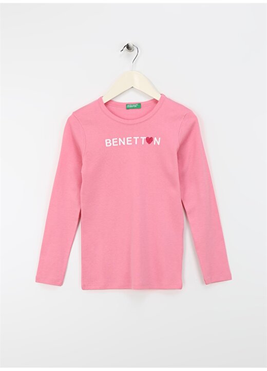 Benetton Pembe Kız Çocuk T-Shirt 3I9WC10HA 1