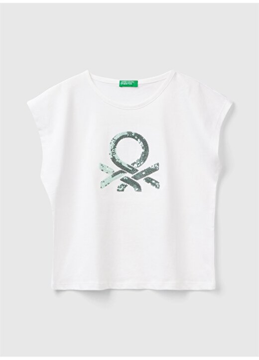 Benetton Beyaz Kız Çocuk T-Shirt 3I1XC10J8 1