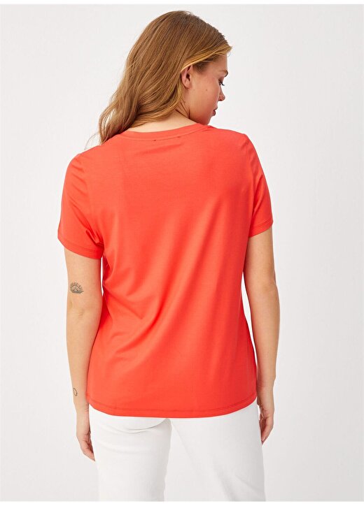 Faik Sönmez V Yaka Kırmızı Kadın T-Shirt U68015 4