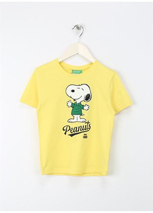 Benetton Neon Sarı Erkek Çocuk T-Shirt 3096G10EW 1