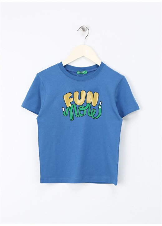 Benetton Mavi Erkek T-Shirt 3096G10EU 1
