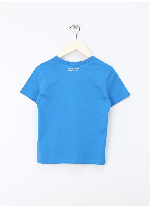 Benetton Mavi Erkek T-Shirt 3096G10EW 2