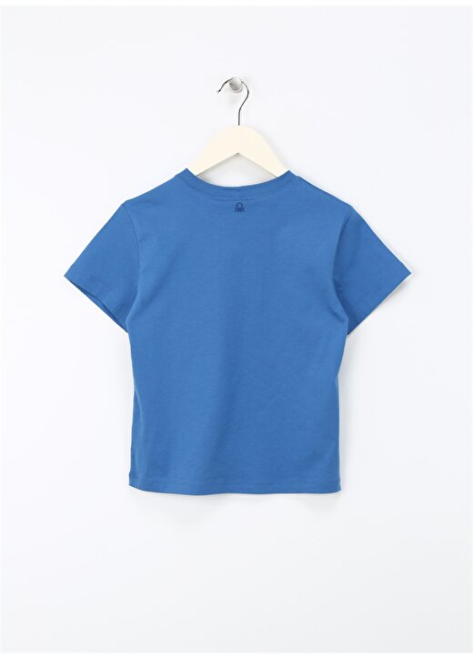 Benetton Mavi Erkek T-Shirt 3I1XG10ED 2