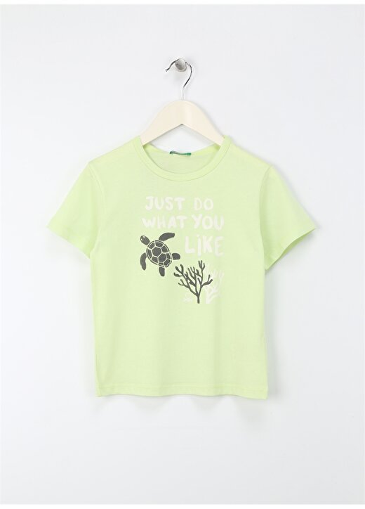 Benetton Açık Yeşil Erkek Çocuk T-Shirt 3I1XG10EE 1