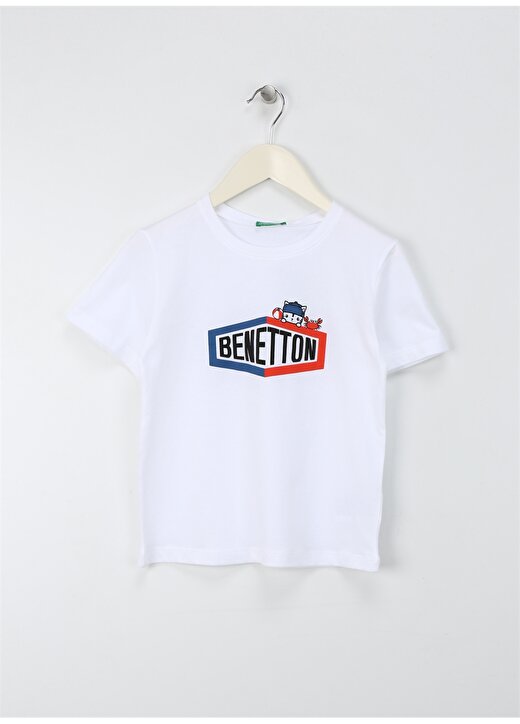 Benetton Beyaz Erkek T-Shirt 3I1XG10EH 1