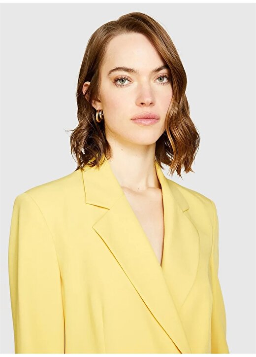 Sisley Slim Fit Sarı Kadın Ceket 2KVXLW01R 2