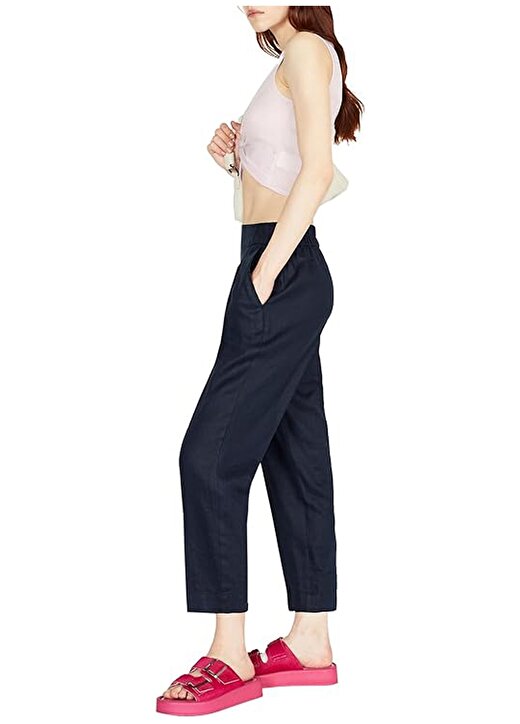 Sisley Yüksek Bel Relaxed Lacivert Kadın Pantolon 4AGHLF00S 3