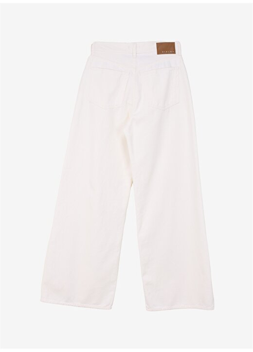 Sisley Yüksek Bel Geniş Fit Beyaz Kadın Pantolon 4OH2LE03D 2