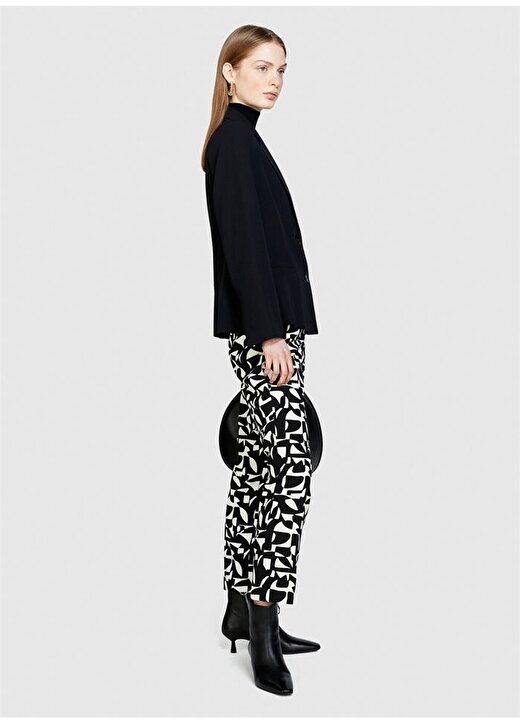 Sisley Yüksek Bel Dar Siyah - Çok Renkli Kadın Pantolon 4OLRLF04M 3
