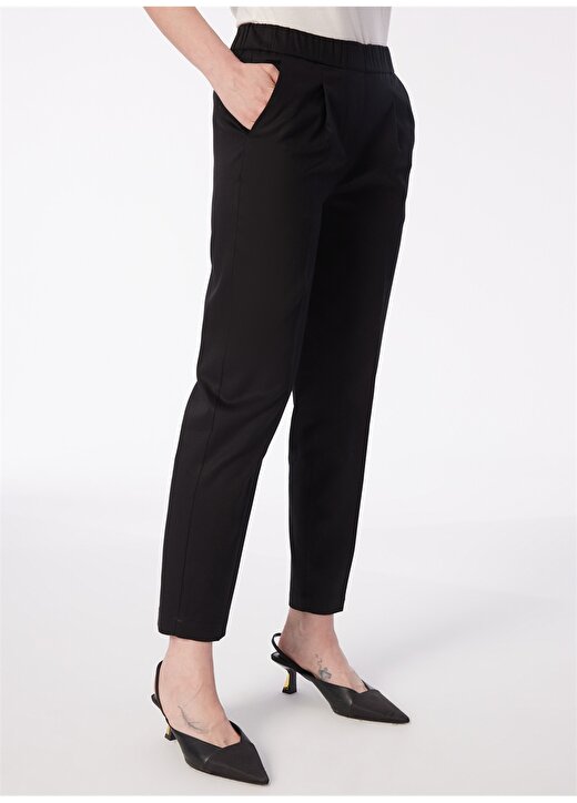 Sisley Yüksek Bel Relaxed Siyah Kadın Pantolon 4PEULF04N 3