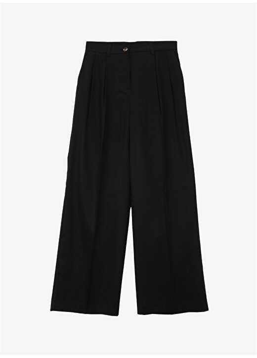 Sisley Yüksek Bel Geniş Fit Siyah Kadın Pantolon 483GLF05A 1
