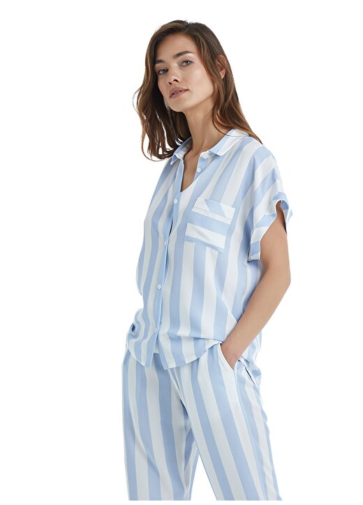 Blackspade Mavi - Beyaz Kadın Pijama Alt 51353 2