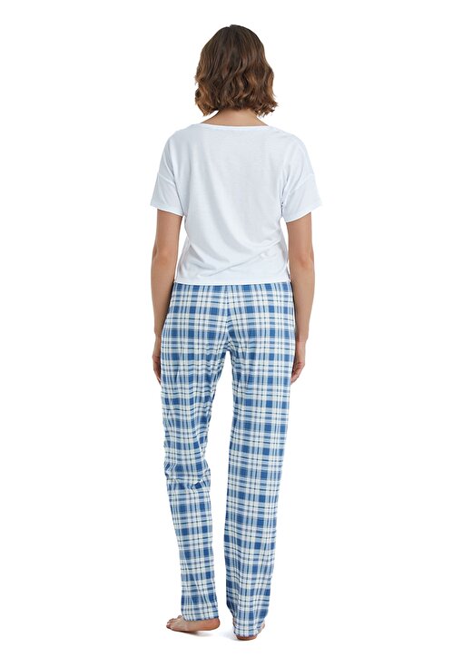 Blackspade Beyaz - Mavi Kadın Pijama Alt 60432 4