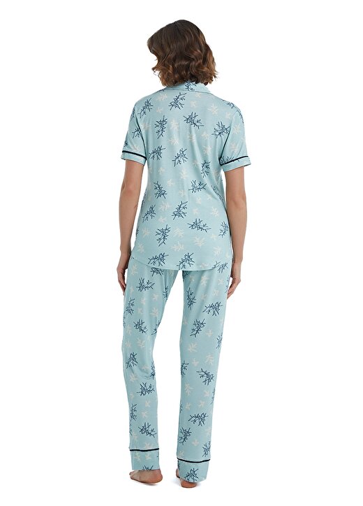 Blackspade Baskılı Açık Mavi Kadın Pijama Takımı 51411 3