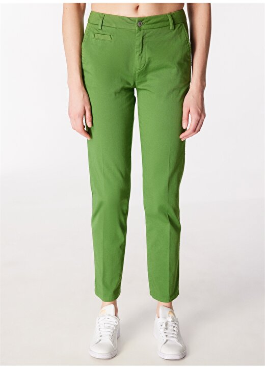 Benetton Yüksek Bel Normal Açık Yeşil Kadın Pantolon 4GD7DF061 3